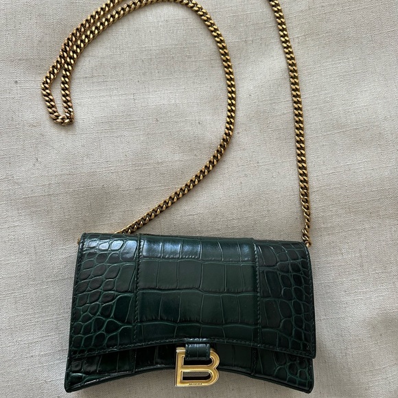 Balenciaga hourglass wallet on chain with croc - Picture 2 of 5